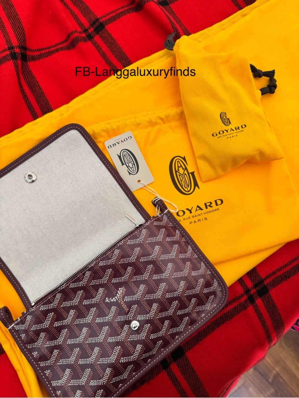 Plumet New with Tags Goyard Maroon Chevron Canvas Shoulder Bag with Leather Trim - Picture 4 of 4
